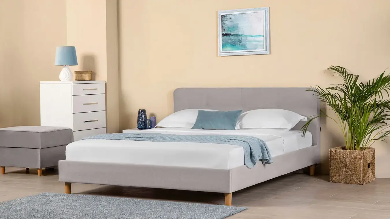 Мягкая кровать Minty на деревянных высоких ножках с прямым изголовьем Askona фото - 7 - большое изображение